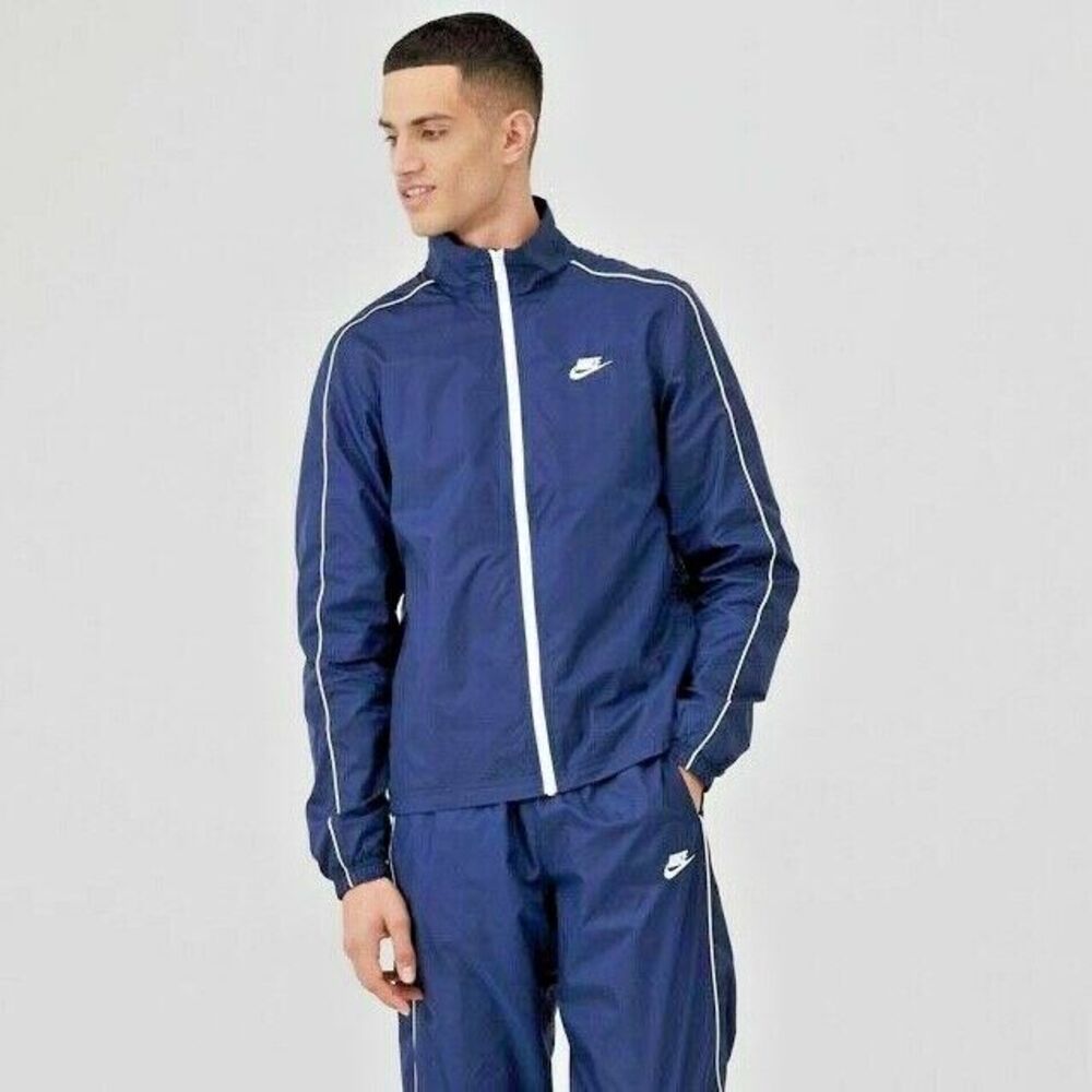 Nike Vintage Super Rare Slayer Windbreaker Track Jacket Blue Glanz Nylon Medium